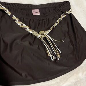 La vie en rose size s / m brown boho adjustable swim mini skirt